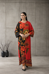 Eclipse – Black & Red Floral Kaftan