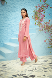 Noor e Gulabi |Embrioded Rose Pink velvet