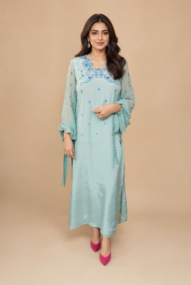 Aqua Marine - 2pc Embroidered