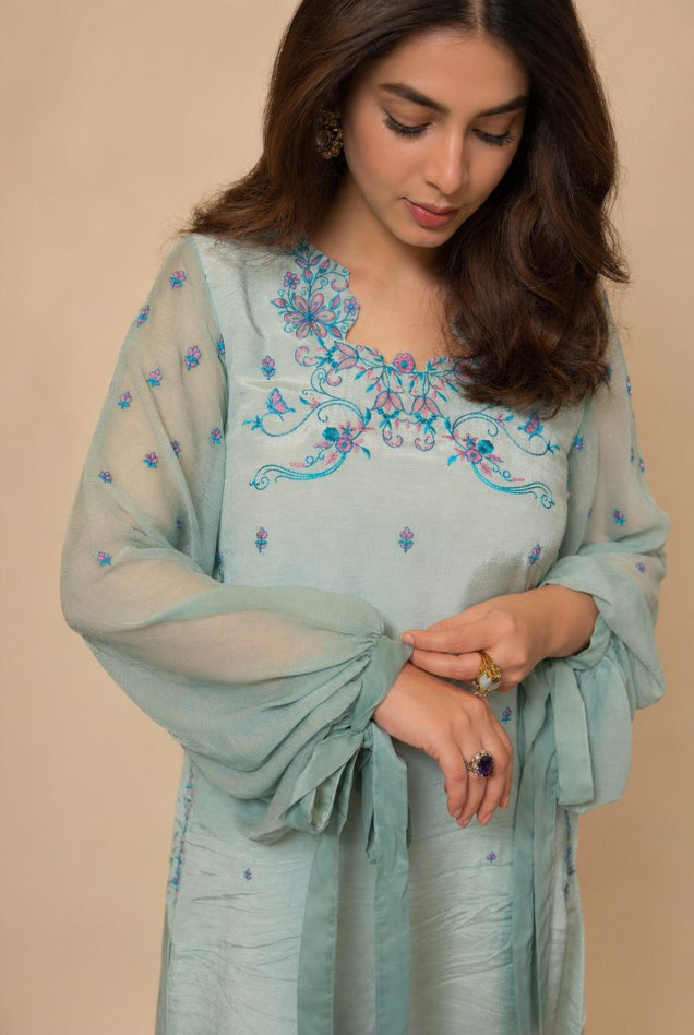 Aqua Marine - 2pc Embroidered