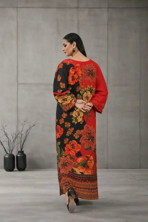 Eclipse – Black & Red Floral Kaftan