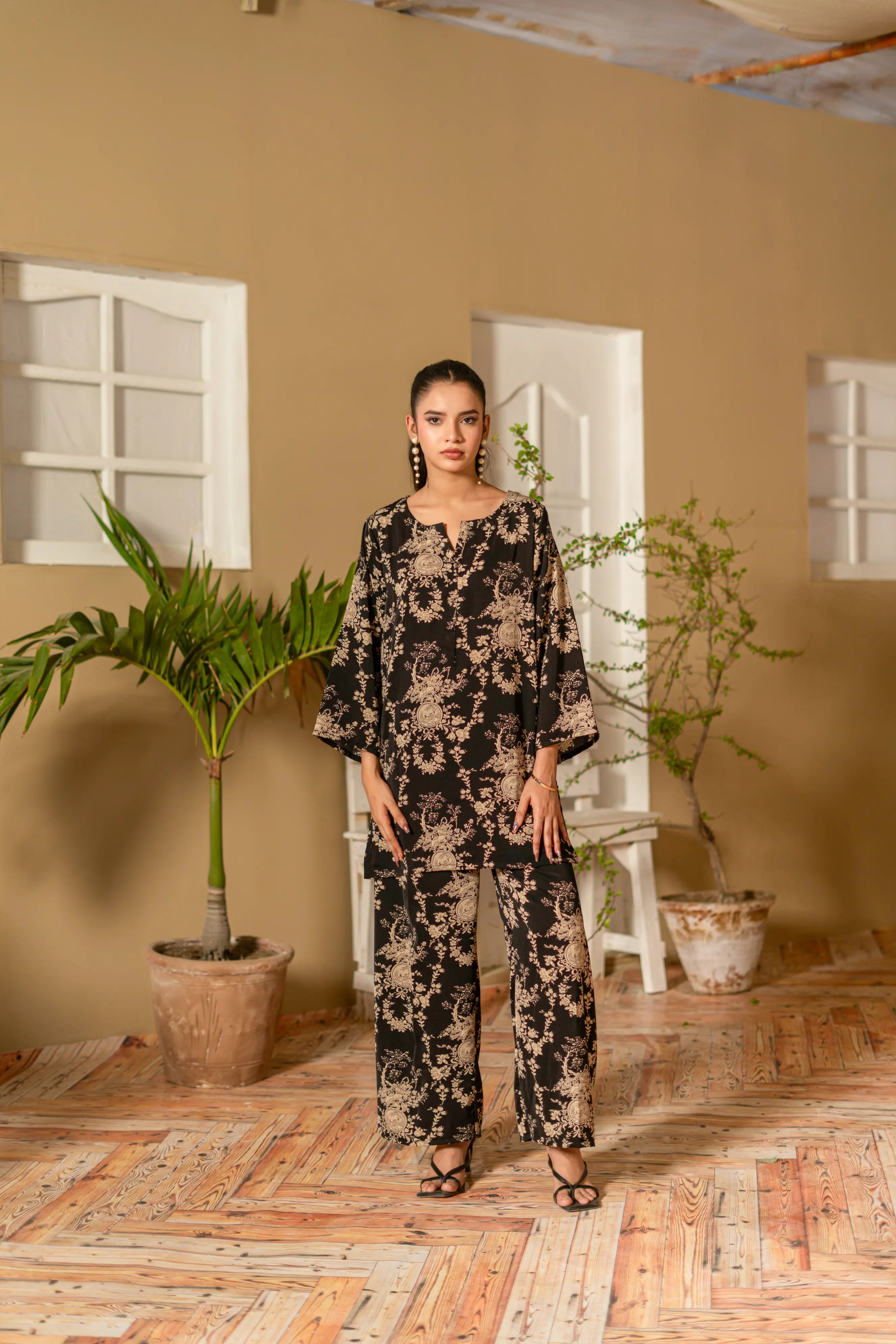 Noir Bloom Printed Coord Set
