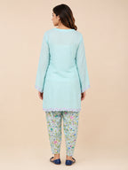 Bluebell Mist – Embroidered Shirt with Printed shalwar