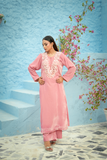 Noor e Gulabi |Embrioded Rose Pink velvet