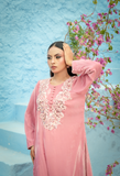 Noor e Gulabi |Embrioded Rose Pink velvet