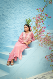 Noor e Gulabi |Embrioded Rose Pink velvet