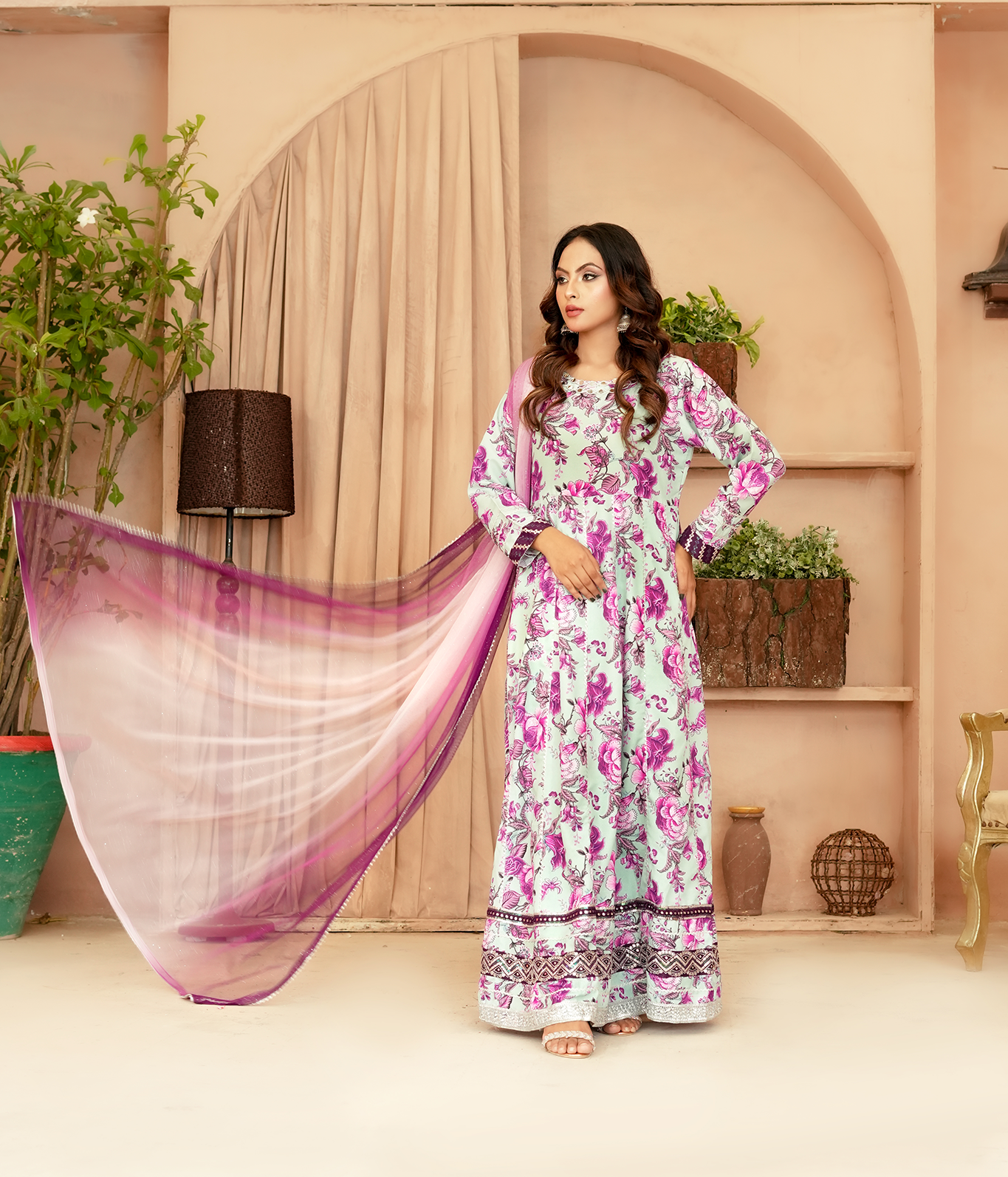 Noor e Mah | Swiss Embroidered Dress