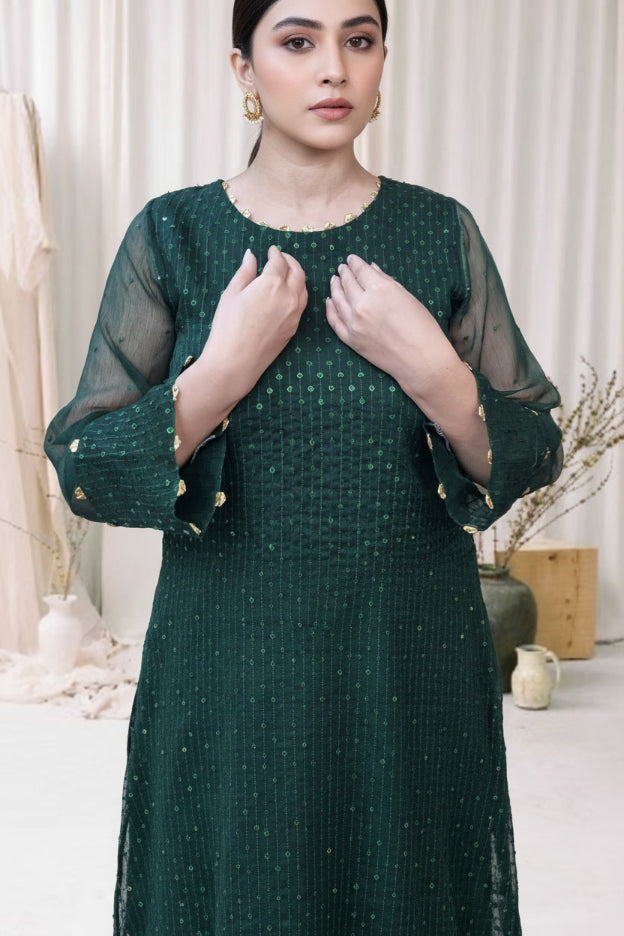 Emerald Aura - 3pc sequin work