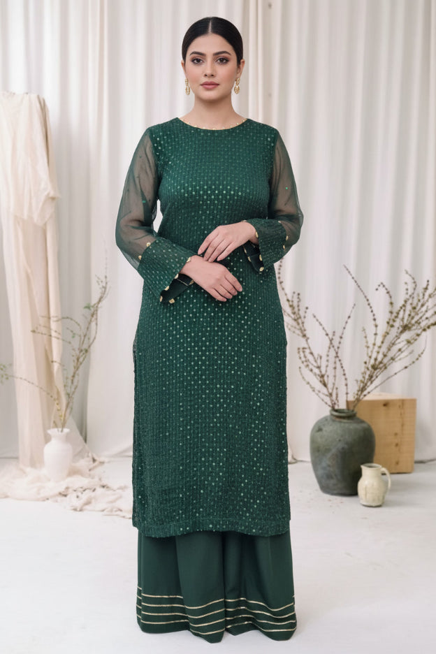 Emerald Aura - 3pc sequin work