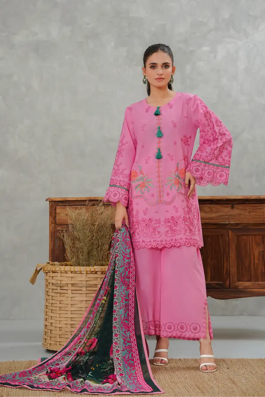 Floral Radiance - 3pc Embriodered