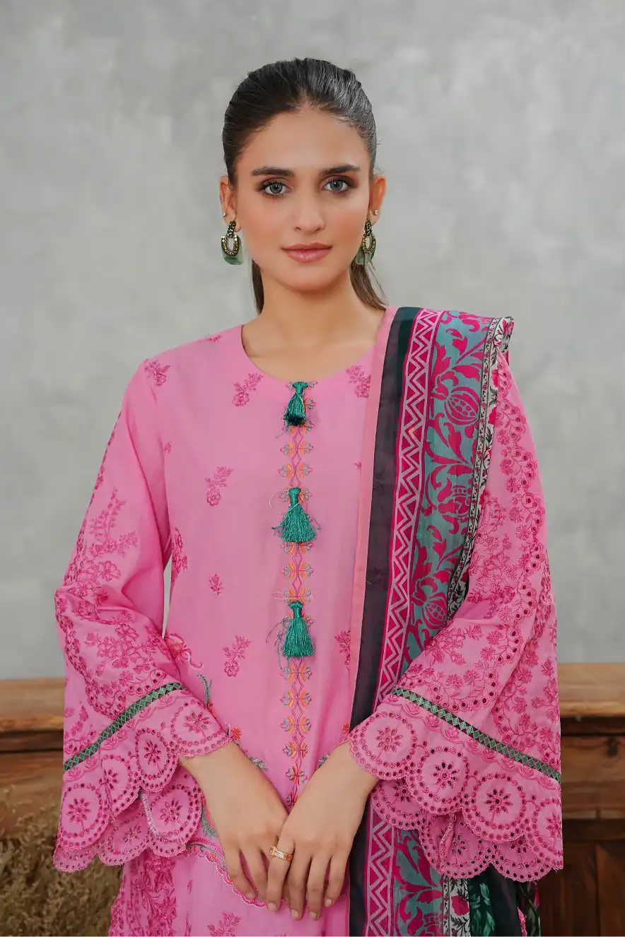 Floral Radiance - 3pc Embriodered