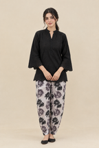 Black Schiffli Coord Set