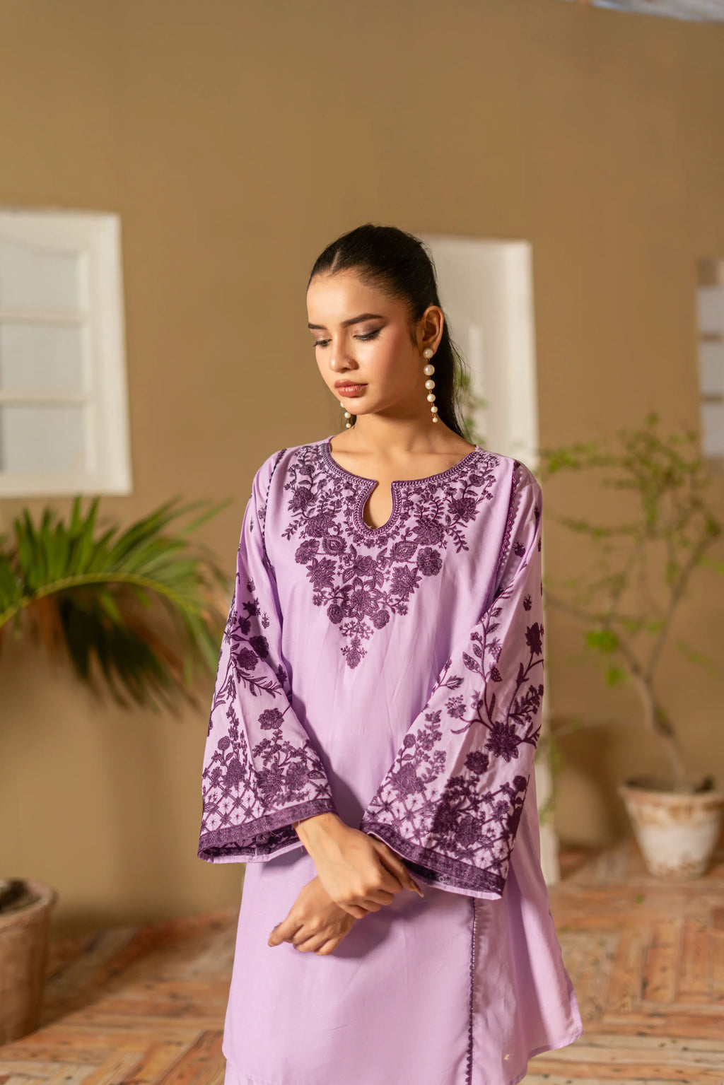 Lavender Bloom – Embroidered Lawn Suit