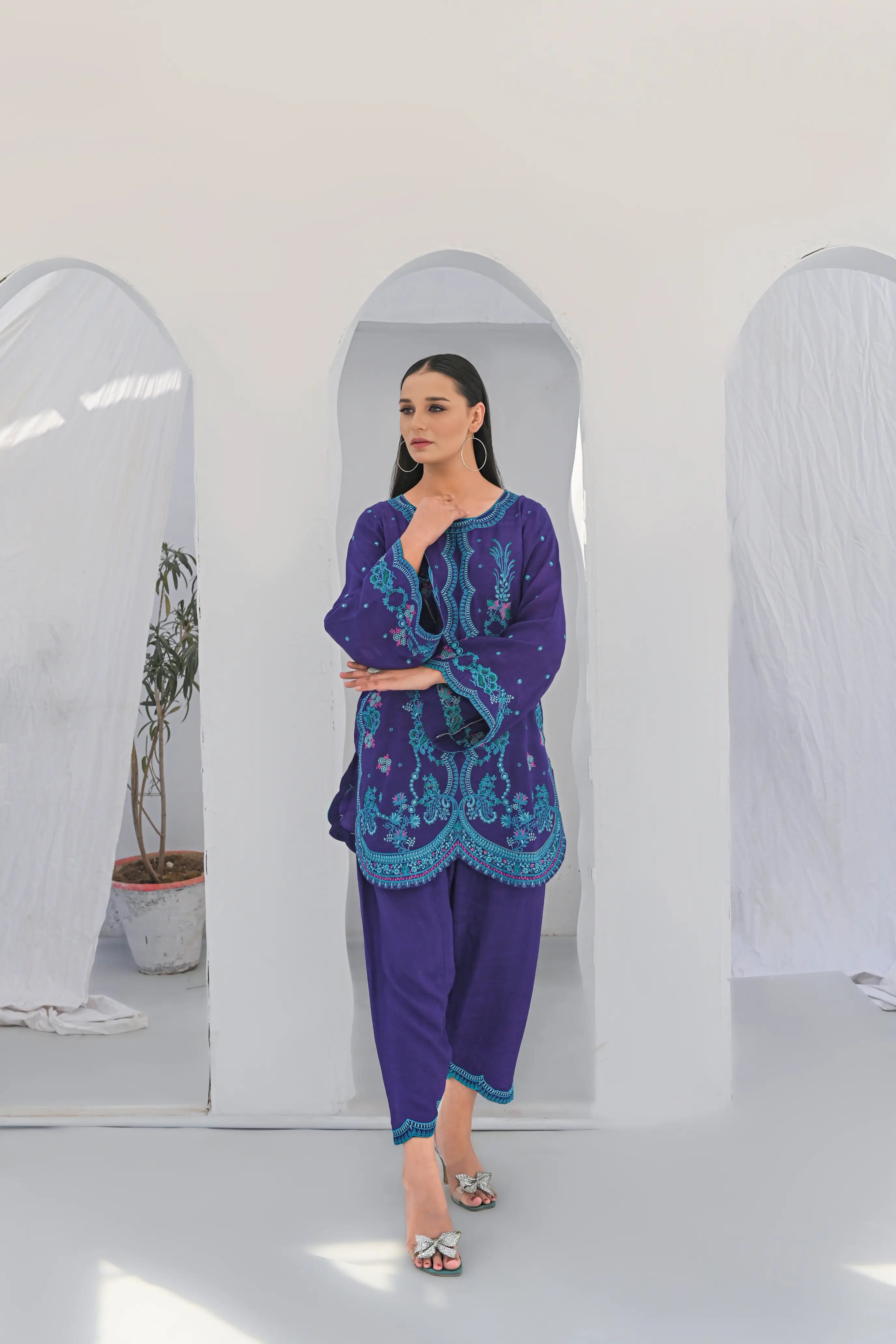Royal Azure - 2pc Embriodered