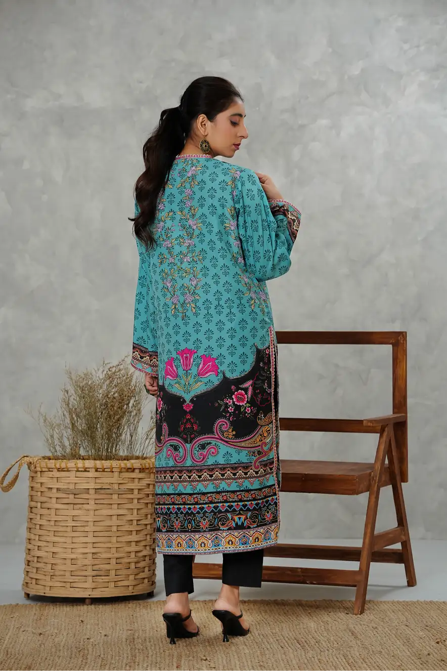 Turquoise Blossom -1pc Printed