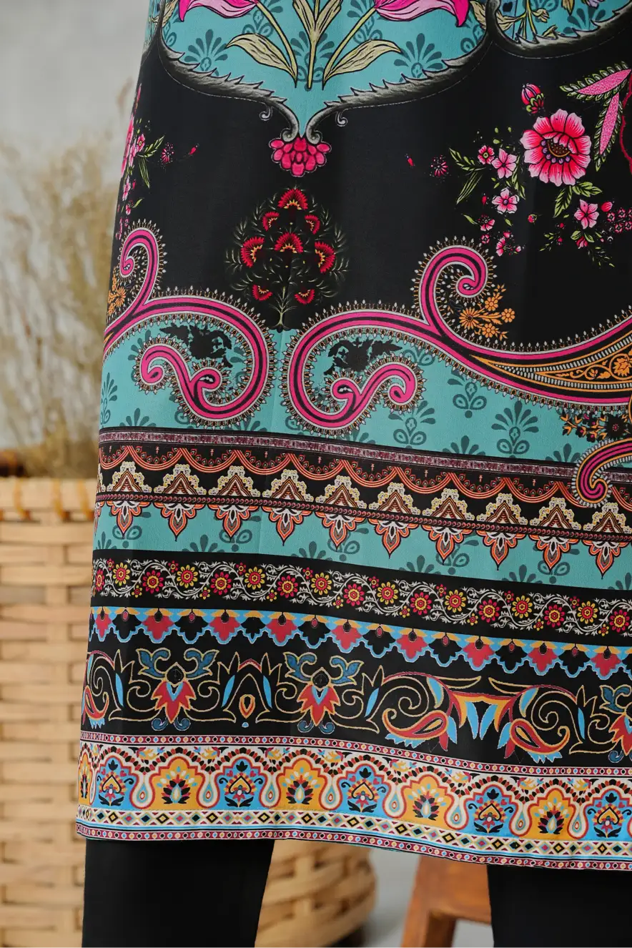 Turquoise Blossom -1pc Printed