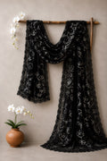 Black Chiffon Dupatta Embroidered
