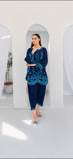 Royal Azure - 2pc Embriodered