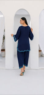 Royal Azure - 2pc Embriodered