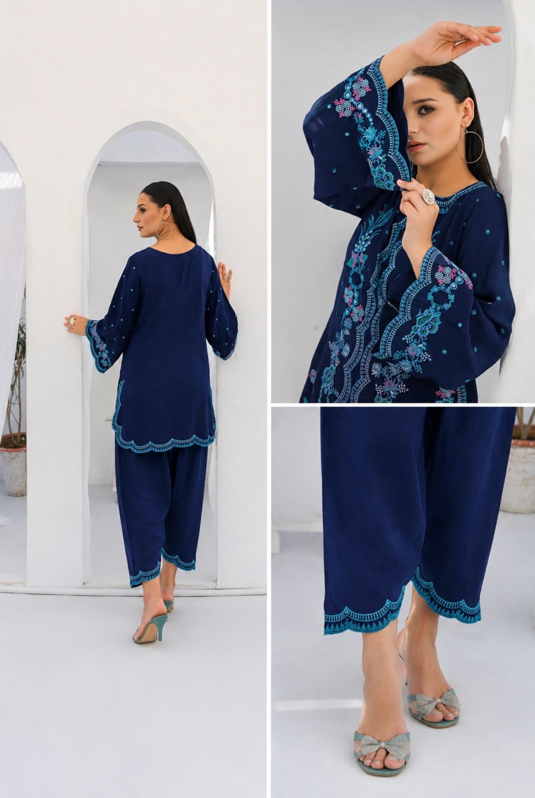 Royal Azure - 2pc Embriodered