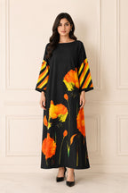 Black Floral Kaftan