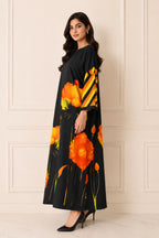 Black Floral Kaftan