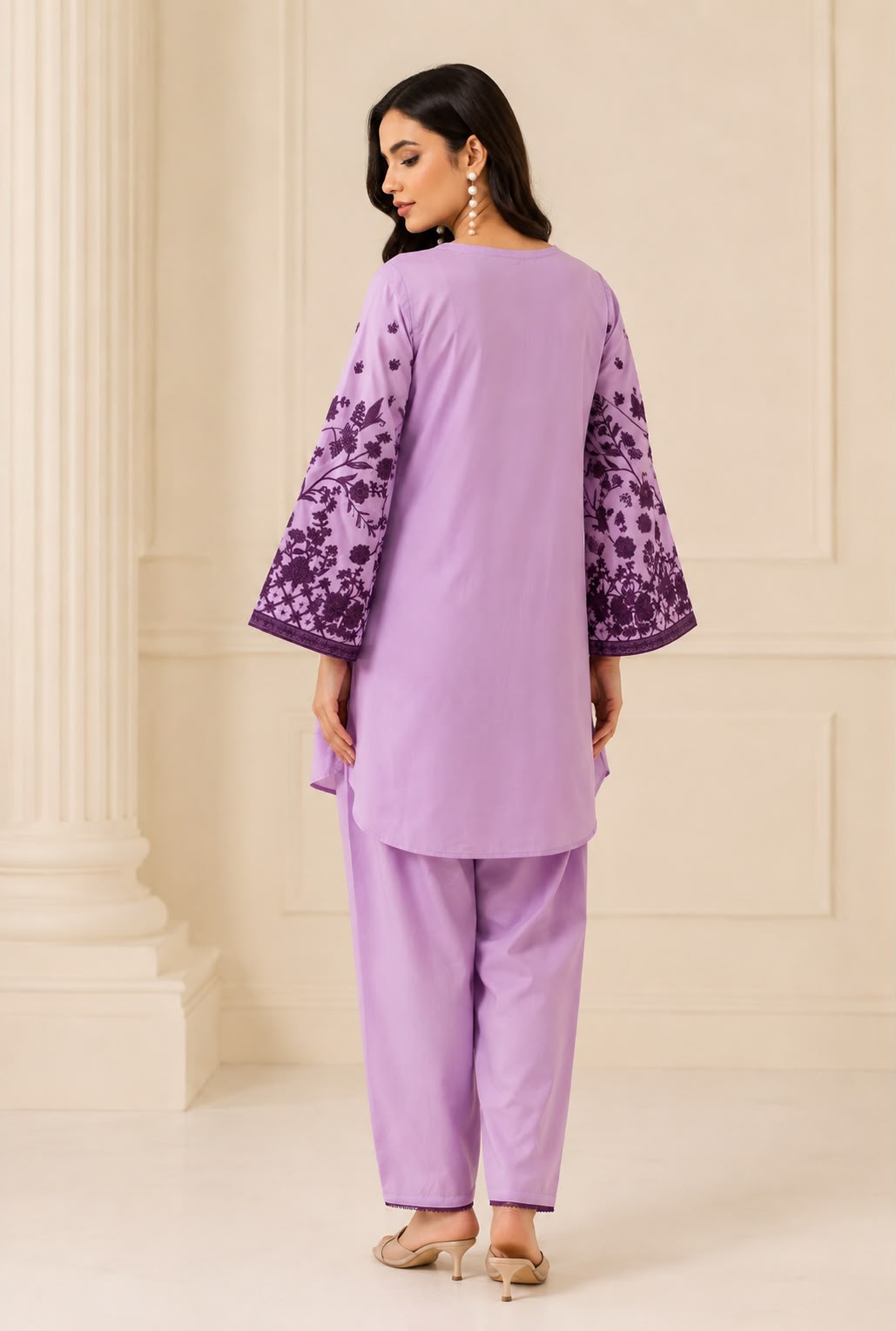 Lavender Bloom – Embroidered Lawn Suit