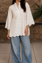 IVORY SCHIFFLI COORD SET